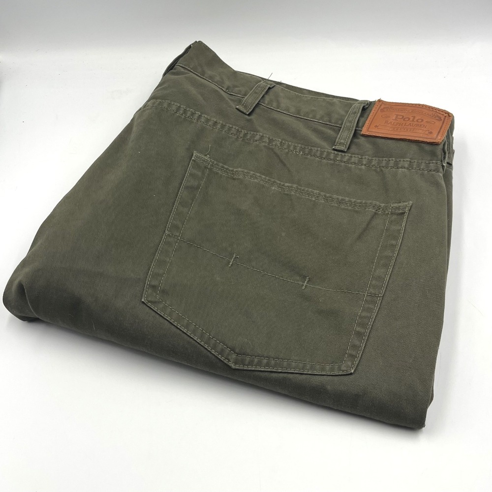 Polo Ralph Lauren Classic 867 Mens 44x36 Tall Oliveβ Green Cotton Dungaree Pants